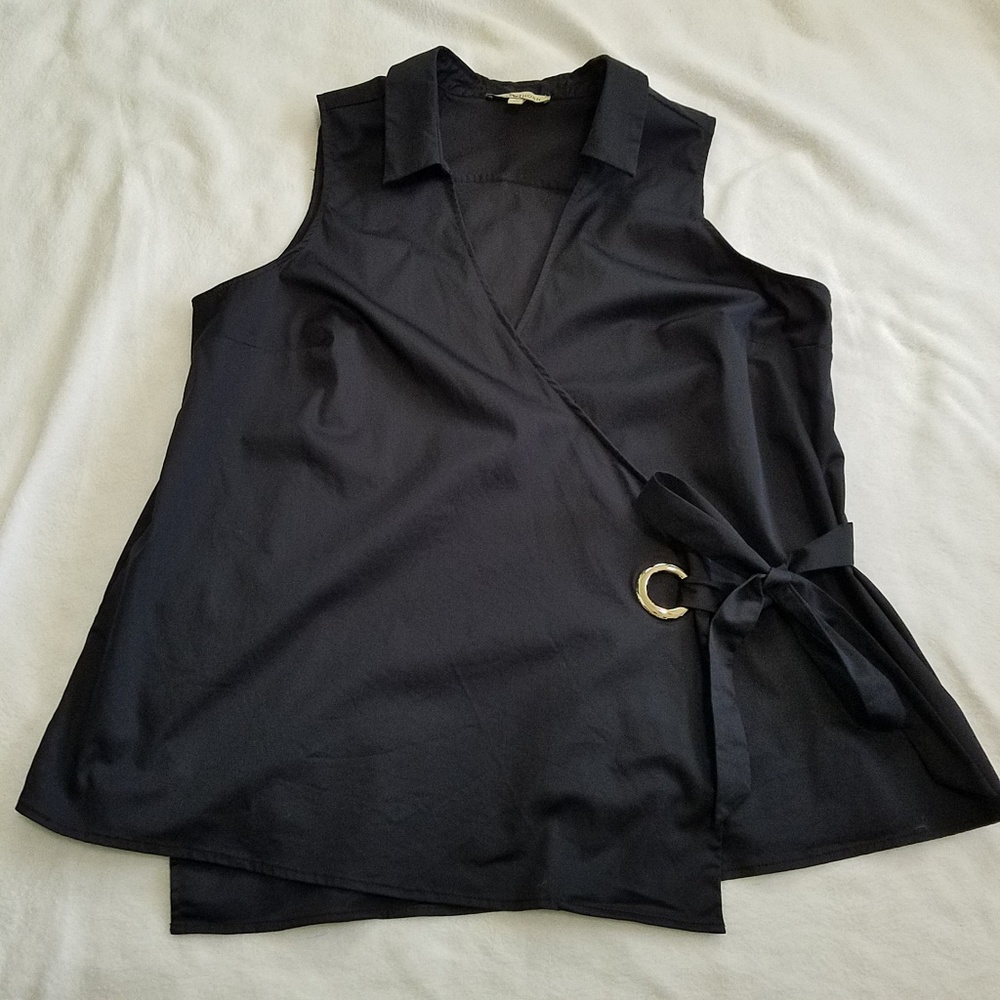 Black wrap sleeveless top 41 Hawthorn Fanda